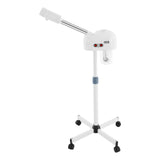 Vaporisateur facial à l'ozone 750 ml, hauteur réglable, rotation à 360°, appareil de soin du visage mobile pour salon de beauté et spa, blanc/noir