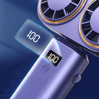 Ventilateur Portable à Double Tête, 5 Vitesses Réglables de 3 à 6 Heures d'Autonomie, Nouveauté 2025