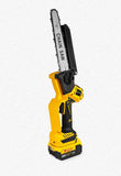 Tronçonneuse électrique sans balais jaune de 8 pouces (20 cm) et 1380 W, outil professionnel pour l'élagage et le jardinage, compatible avec les batteries Dewalt 20 V.