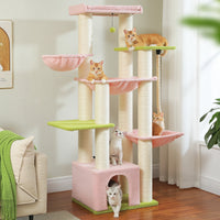 Gros arbre à chat pour chats de grande taille tour à chat robuste avec plusieurs niveaux maison à chat arbre d'escalade avec hamac 11 poteaux en Sisal grand perche