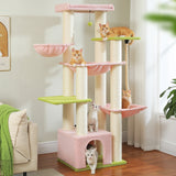 Gros arbre à chat pour chats de grande taille tour à chat robuste avec plusieurs niveaux maison à chat arbre d'escalade avec hamac 11 poteaux en Sisal grand perche