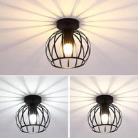 Plafonnier industriel vintage en métal en forme de cage, lampe suspendue rétro, abat-jour pour couloir
