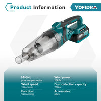 Aspirateur électrique sans fil multifonction YOFIDRA 1500W, outil portatif pour le nettoyage de la neige et de la poussière, compatible avec les batteries Makita.