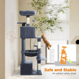 Grand arbre et tour pour chats d'intérieur, avec postes à gratter recouvertes de Sisal, hamac spacieux, perchoirs rembourrés et condos, jouets pour chats