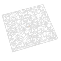 Panneau d'écran en PVC avec papillon, fleur, oiseau, fleurs creuses, 40x40cm, 12 pièces