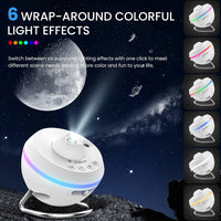 Projecteur de ciel étoilé de type planétarium, veilleuse galaxie rotative à 360° avec télécommande et minuterie, lampe d'ambiance pour chambre d'enfant