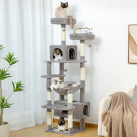 Grand arbre et tour pour chats d'intérieur, avec postes à gratter recouvertes de Sisal, hamac spacieux, perchoirs rembourrés et condos, jouets pour chats