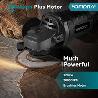 Meuleuse d'angle électrique sans balais YOFIDRA 1200W 125MM, machine de polissage et de découpe sans fil portable pour batterie Makita