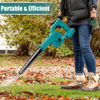 Souffleur de feuilles sans fil avec 2 batteries, souffleur d'air électrique portatif pour feuilles, neige et poussière, remplacement pour Makita 18V