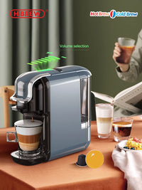 HiBREW Machine à café à capsules multiples, chaud/froid Dolce Gusto lait Nespresso Capsule ESE Pod café moulu cafétéria 20Bar 5 en 1