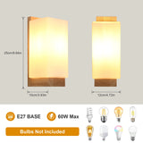 Applique murale d'intérieur en bois, lampe murale moderne E27 au design minimaliste, abat-jour en verre, idéale pour chambre, salon, couloir ou café.