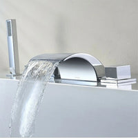 Robinets cascade robinets d'évier de cuisine et de salle de bains, robinet de douche élégant avec pomme de douche en laiton chromé à 5 trous
