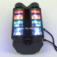 Mini projecteur LED RGBW 8x3W à tête mobile, faisceau araignée, éclairage de scène DMX 512, idéal pour DJ, boîtes de nuit et soirées.