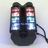 Mini projecteur LED RGBW 8x3W à tête mobile, faisceau araignée, éclairage de scène DMX 512, idéal pour DJ, boîtes de nuit et soirées.