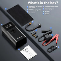 Démarreur de saut de voiture 4 en 1, 8000a, pompe à Air 150psi, Booster de batterie de voiture, dispositif de démarrage du moteur, compresseur d'air pour pneus, batterie externe