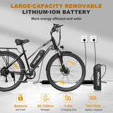 HITWAY Vélo Électrique, 28" Vélos à Assistance Électrique, Ville E-Bike avec Batterie Amovible 36V 13Ah, Moteur 250W, 7 Vitesses