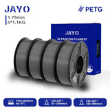 Filament PETG JAYO pour imprimante 3D FDM, 2 bobines de 1,75 mm, enroulement soigné, 2,2 kg/lot