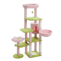 Grand arbre à chat pour grands chats d'intérieur, tour de chat haute pour gros chats avec hamac super grand, arbres grimpant pour chats avec tire à gratter