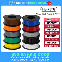 Filament KINGROON HD-PETG pour imprimante 3D, 1,75 mm, haute vitesse, Hyper PETG, 5 kg et 10 kg, couleurs assorties