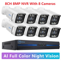 MOVOLS 8CH 5MP 8MP POE système de caméra de sécurité Audio bidirectionnel 8MP NVR Kit CCTV caméra IP extérieure H.265 P2P ensemble de Surveillance vidéo