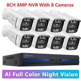 MOVOLS 8CH 5MP 8MP POE système de caméra de sécurité Audio bidirectionnel 8MP NVR Kit CCTV caméra IP extérieure H.265 P2P ensemble de Surveillance vidéo