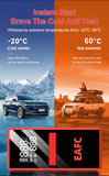 Démarreur de voiture EAFC 2000A avec compresseur d'air, écran LCD, chargeur de batterie externe et gonfleur de pneus.