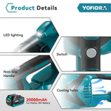 Aspirateur électrique sans fil multifonction YOFIDRA 1500W, outil portatif pour le nettoyage de la neige et de la poussière, compatible avec les batteries Makita.