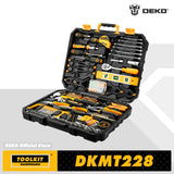 DEKO-Kit d'outils de réparation automobile, ensemble d'instruments mixtes, avec boîte à outils en plastique, mallette de rangement, 228 pièces