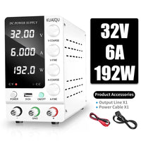 KUAIQU Adjustable Switching DC Power Supply 30V 10A 6A Lab Bench Power Supply 60V 5A 120V 3A Output Preset Current 20A 30A 60A