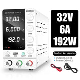 KUAIQU Adjustable Switching DC Power Supply 30V 10A 6A Lab Bench Power Supply 60V 5A 120V 3A Output Preset Current 20A 30A 60A