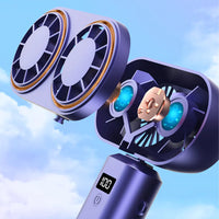 Ventilateur Portable à Double Tête, 5 Vitesses Réglables de 3 à 6 Heures d'Autonomie, Nouveauté 2025