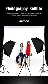 Boîte à lumière professionnelle pour la photographie, avec trépied et ampoule E27, système d'éclairage continu pour studio photo.