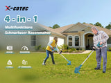 Coupe-bordures sans fil X-COTEC, coupe-bordures sans fil 21 V, 2 batteries de 1,5 Ah, rétractable, pour pelouses, jardins et terrasses