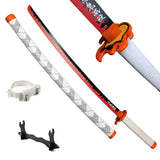 Katana Demon Slayer 41 pouces/104 cm (Tsuyuri Kanao Sanemi Giyuu) en bois bleu, jouet, épée, accessoire de jeu de rôle, personnage, arme