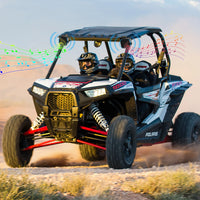 Herdio 4'' Haut-parleur étanche Bluetooth marin 100W robuste pour bateau, montage en surface, pour camping-car, mini-chargeuse, VTT, UTV, RZR, voiturette de golf