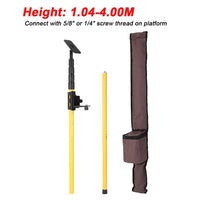 Perche télescopique de 4,2 m max. pour niveau à bulle, en alliage d'aluminium, réglable en hauteur, avec support extensible pour niveau laser 1/4'' et 5/8''.