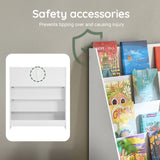 SoBuy KMB32 Bibliothèque pour enfants Étagère pour enfants Support pour journaux avec 4 étagères Étagère de rangement pour enfants Blanc