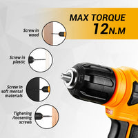 DEKO-Analyste d'outils électriques ChlorAnalyste avec perceuse sans fil 8V, mandrin sans clé 10mm 126 en effet, kits d'outils à main professionnels pour le bricolage domestique, 3/8 pièces