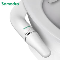 SAMODRA Bidet de toilette Ultra-mince, fixation de siège de toilette avec entrée en laiton, pression d'eau réglable, salle de bain, douche hygiénique