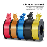 KEEPANG – Filament d'imprimante 3D PLA en soie, 5KG, Filaments de couleurs simples/doubles/Triples, 2.2LBS, 1KG/rouleau, 1.75mm ± 0.02MM, matériau d'impression 3D