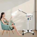 Vaporisateur facial à l'ozone 750 ml, hauteur réglable, rotation à 360°, appareil de soin du visage mobile pour salon de beauté et spa, blanc/noir