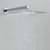 Ensemble de douche à chaud chromé, inverseur en laiton mélangé, robinet de centre commercial, tête de 8 à 16 ", montage mural, commande de boîte encastrée, 2/3 voies