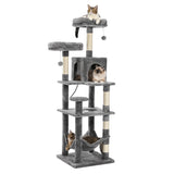 Grand arbre à chat pour grands chats d'intérieur, tour de chat haute pour gros chats avec hamac super grand, arbres grimpant pour chats avec tire à gratter