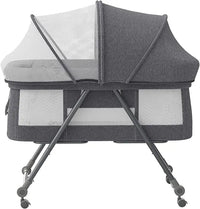 Lit de voyage Baby Grab-and-go avec matelas et roues silencieuses, berceau à bascule convertible, XYT-001