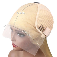 Perruque Wiggogo 613 Transparent HD Lace Frontal 13X6 Blond lisse, cheveux humains brésiliens pré-épilés, 13X4