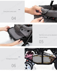 STOCK ue poussettes jumeaux Double enfants deux sièges poussettes chariot pliable vente en gros bébé poussette sièges avant et arrière