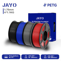 Filament PETG JAYO pour imprimante 3D FDM, 2 bobines de 1,75 mm, enroulement soigné, 2,2 kg/lot