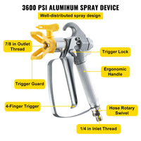 Kit de tuyau de pulvérisation de peinture sans air SucceBuy : tube en fibre haute pression de 15 m (50 pi) et 248 bars (3 600 psi), perche de 20 cm (8 po) avec buse 517 et protection de buse.