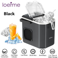 Machine à glaçons Loefme Desktop entièrement automatique en forme de balle, 12 kg/24 h, production de glace rapide, idéale pour un usage domestique, nettoyage automatique.