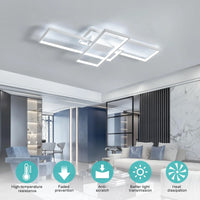 Plafonnier LED, plafonnier de salon rectangulaire 54W, plafonnier blanc froid 6500K, grand plafonnier LED